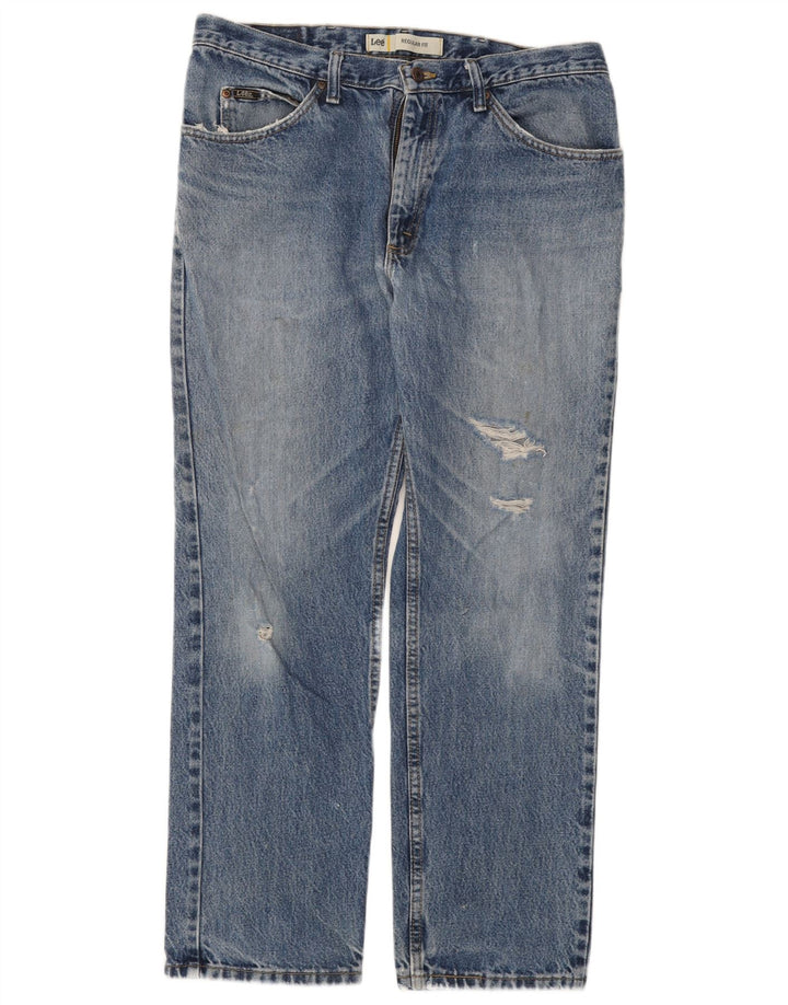 LEE Jean droit vieilli homme W36 L30 bleu coton