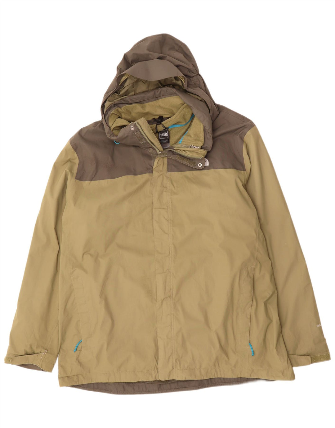 THE NORTH FACE Veste coupe-vent à capuche pour hommes UK 46 3XL Kaki Colourblock
