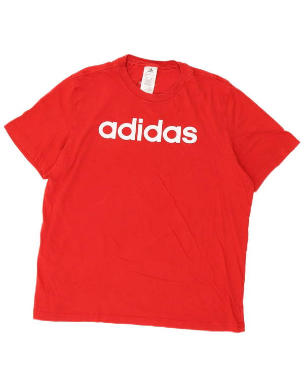 Adidas T-shirt graphique pour hommes, grand coton rouge