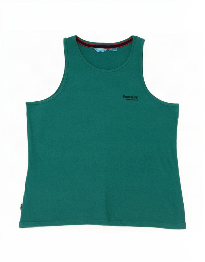 Superdry Débardeur Femme UK 16 Large Vert Coton