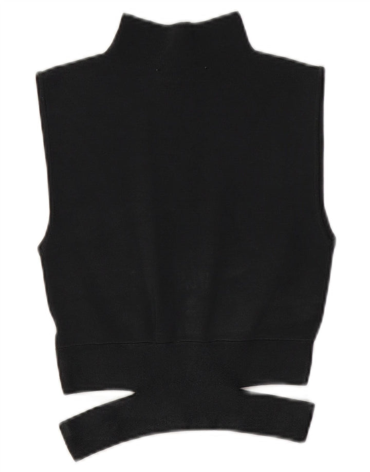 Zara Haut court en tricot sans manches pour femme UK 10 Petit Gris