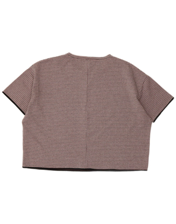 Zara Chemisier surdimensionné pour femme UK 14 Grand pied-de-poule marron