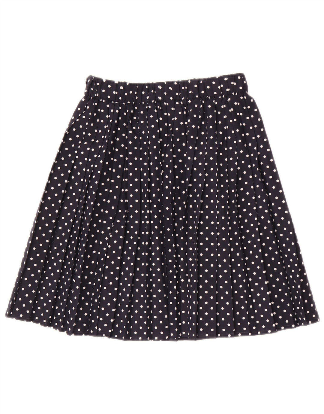 vintage Femme Mini Jupe Plissée IT 42 Moyen W26 Bleu Marine à Pois