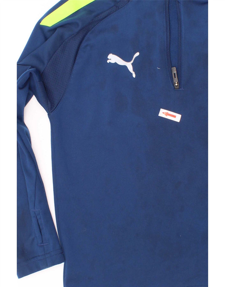 Puma Haut de survêtement à col zippé pour garçon 5-6 ans Bleu