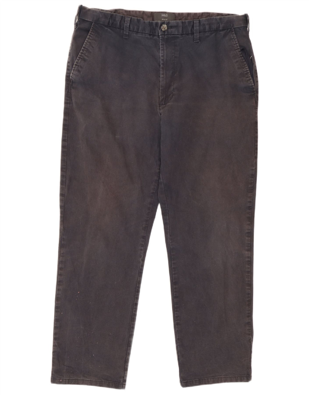 Marks & Spencer Pantalon Chino Regular Homme W38 L29 Bleu Marine Coton