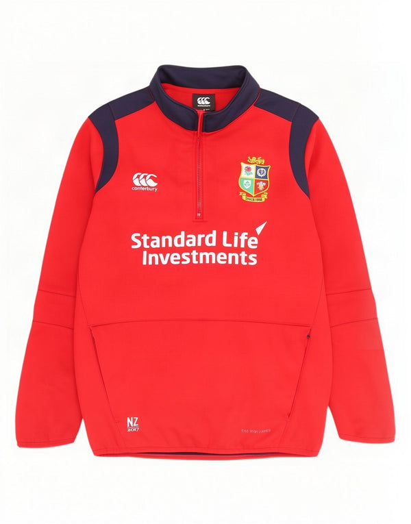 Canterbury Sweat-shirt graphique à col zippé pour homme, petit rouge