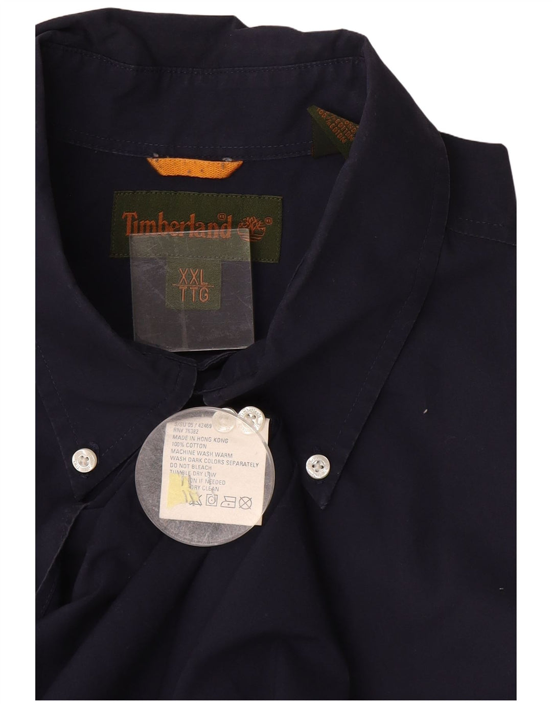 TIMBERLAND Chemise à Manches Courtes Homme 2XL Bleu Marine Coton