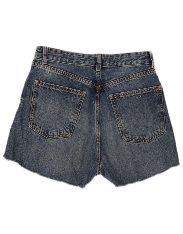 Zara Short en jean pour femme EU 38 Small W28 Bleu marine en coton