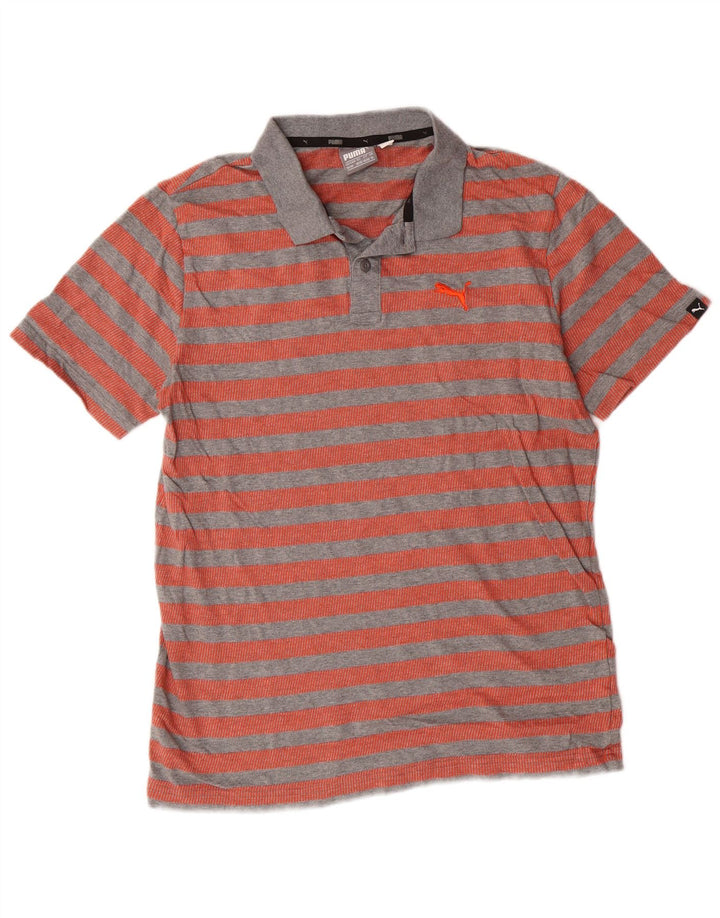 PUMA Polo Homme Rouge Moyen Rayé Coton