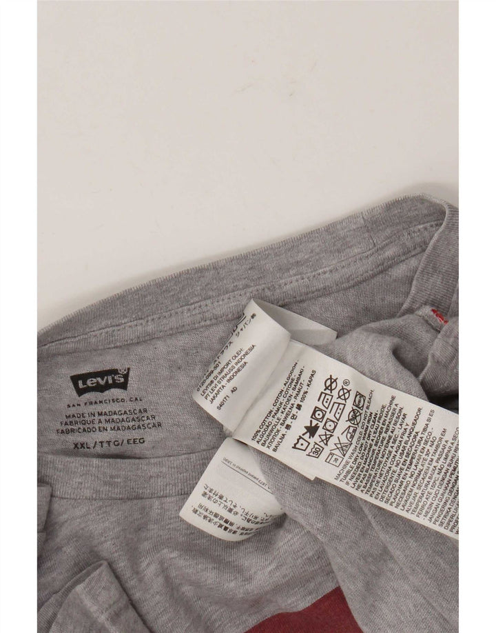 Levi's T-Shirt Graphique Homme 2XL Gris Coton