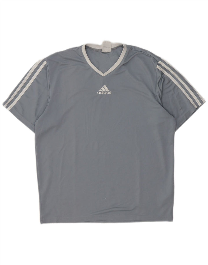 Adidas Hommes Climalite T-Shirt Haut Petit Gris Polyester