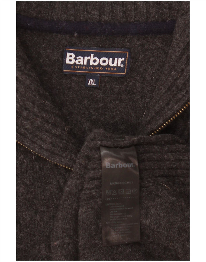 Barbour Pull à col zippé pour femme UK 20 2XL Gris Laine