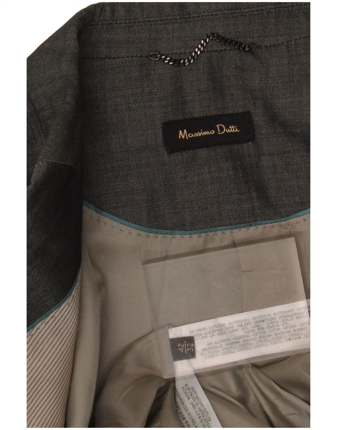 Massimo Dutti Veste Blazer 2 Boutons Femme EU 42 Grand Coton Gris