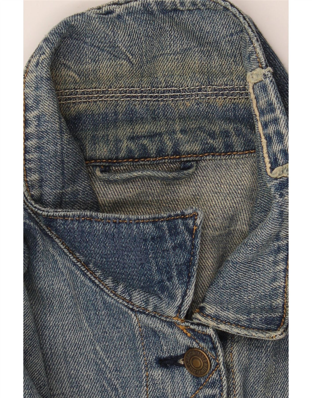 ABERCROMBIE & FITCH Veste en jean surdimensionnée pour femme UK 14 Bleu moyen Coton