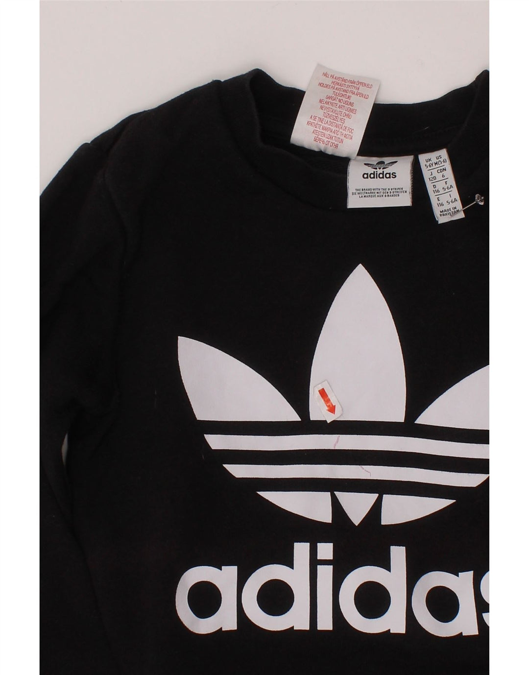 ADIDAS Sweat-shirt graphique pour garçon 5-6 ans Noir Coton