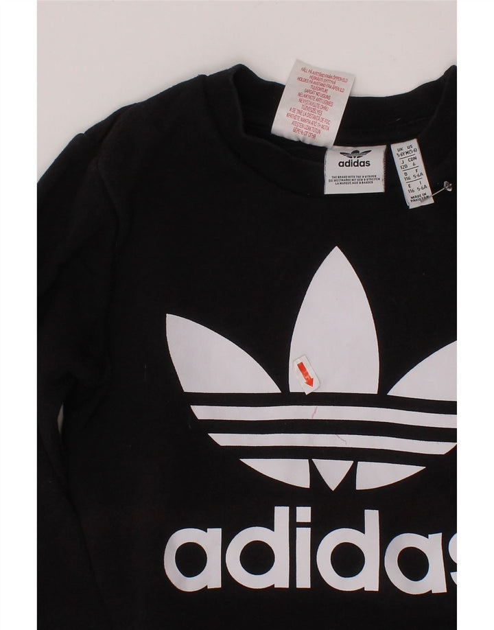 ADIDAS Sweat-shirt graphique pour garçon 5-6 ans Noir Coton