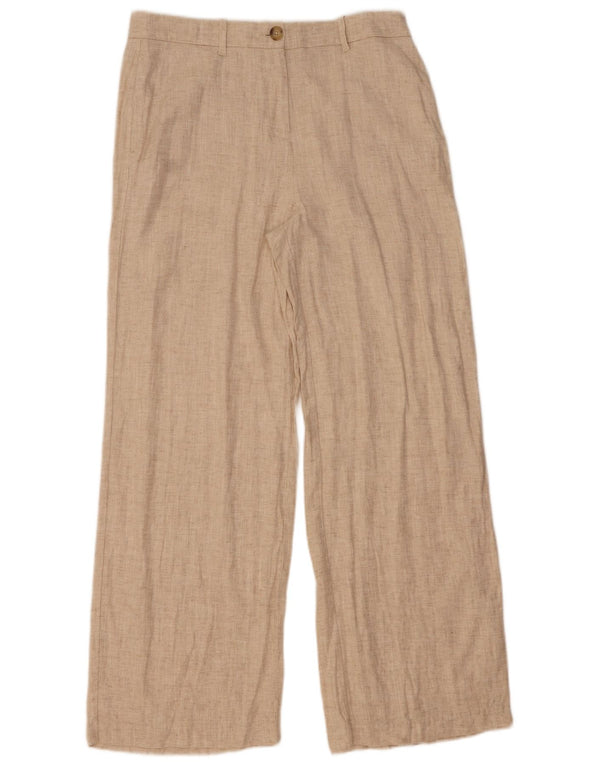 Marks & Spencer Pantalon chino large pour femme UK 14 Large W34 L30 Beige