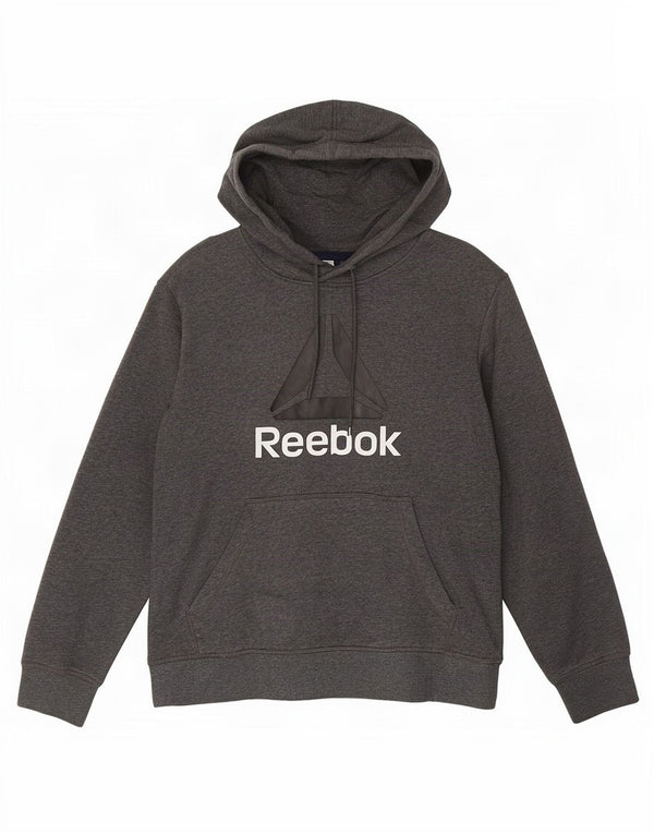Reebok Pull à Capuche Graphique Homme Petit Gris Moucheté Coton