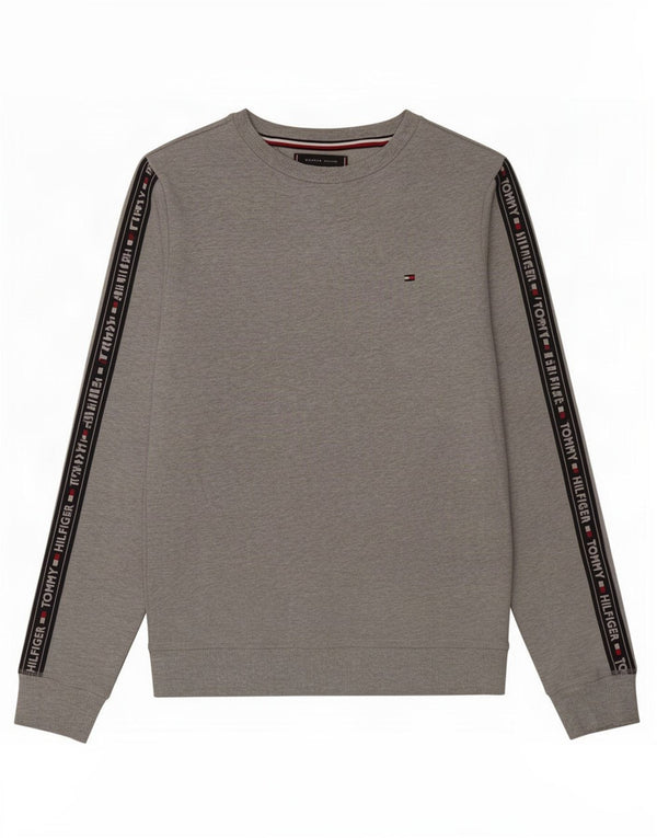 Tommy Hilfiger Sweat-shirt graphique pour hommes en coton color block petit gris