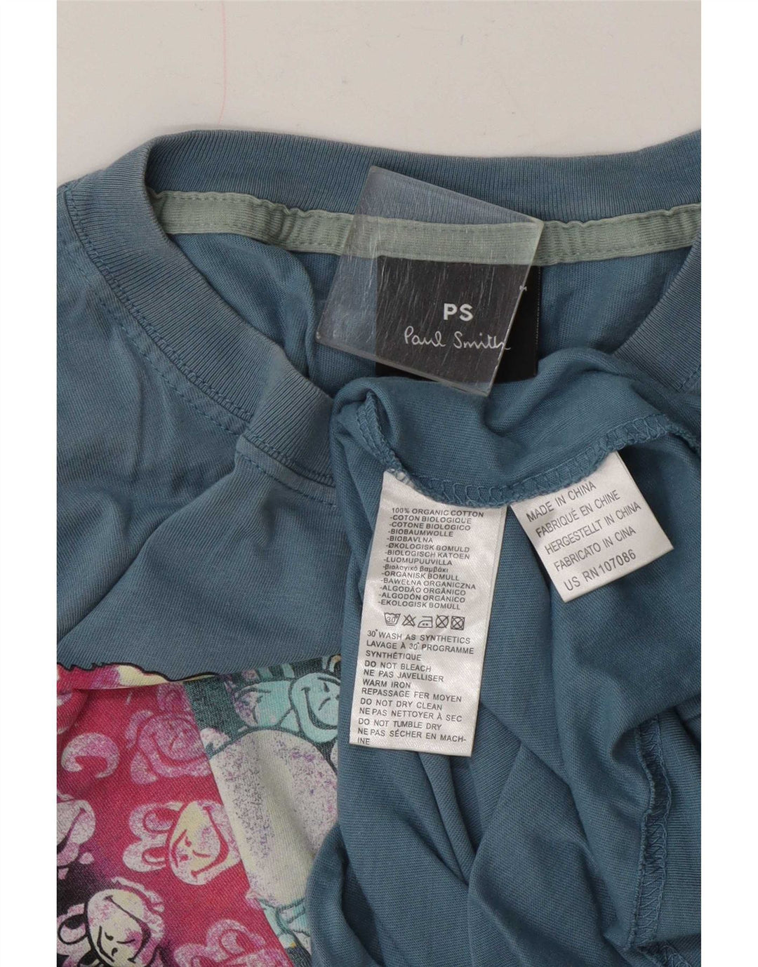 Paul Smith T-Shirt Graphique Homme Bleu Moyen Coton