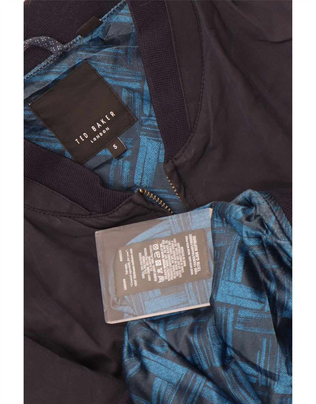 Ted Baker Veste Bomber Femme Taille 5 XL Bleu Marine Polyester