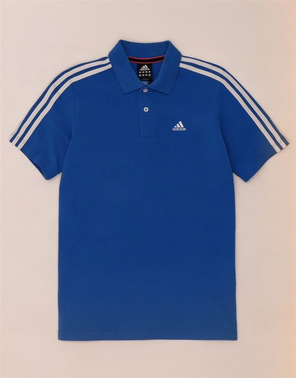 Adidas Hommes Climalite Polo Petit Bleu Coton