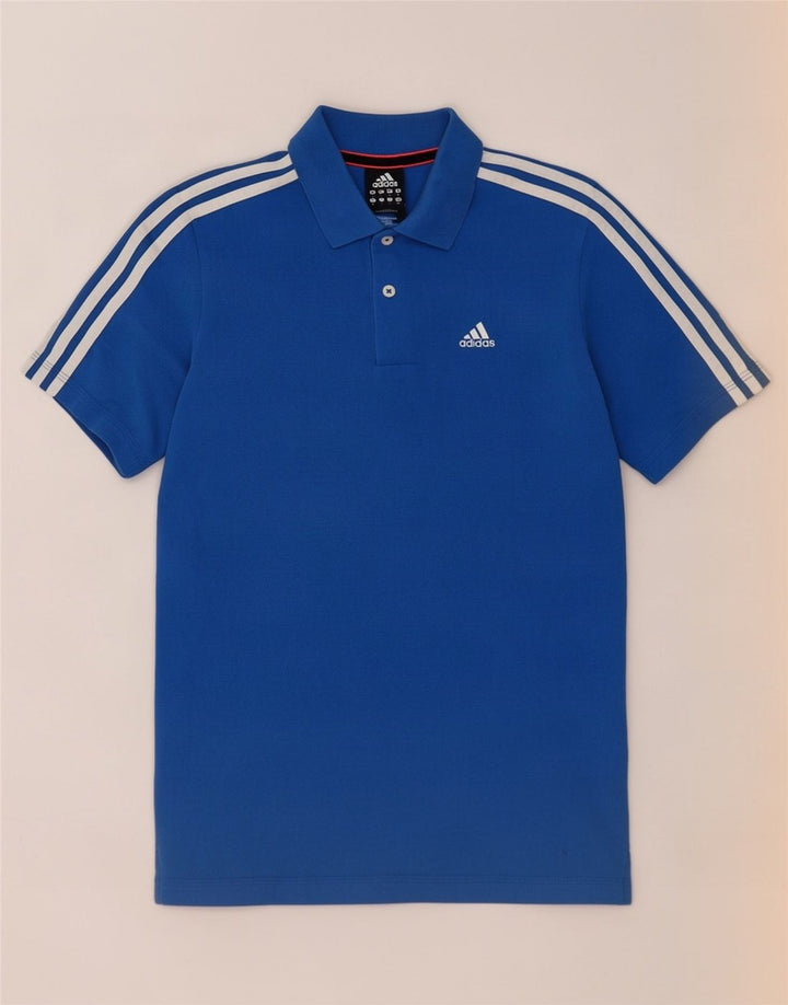 Adidas Hommes Climalite Polo Petit Bleu Coton
