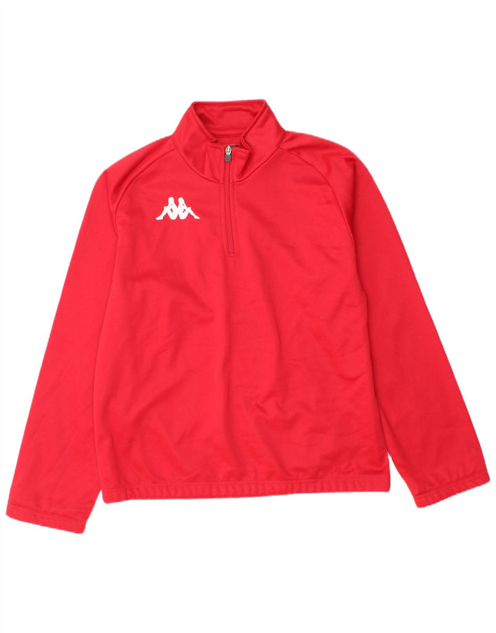 KAPPA Haut de Survêtement Pull Col Zippé Homme Rouge Moyen Polyester