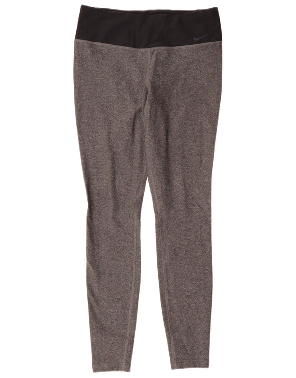 NIKE Legging Dri Fit pour femme UK 12 Polyester color block gris moyen