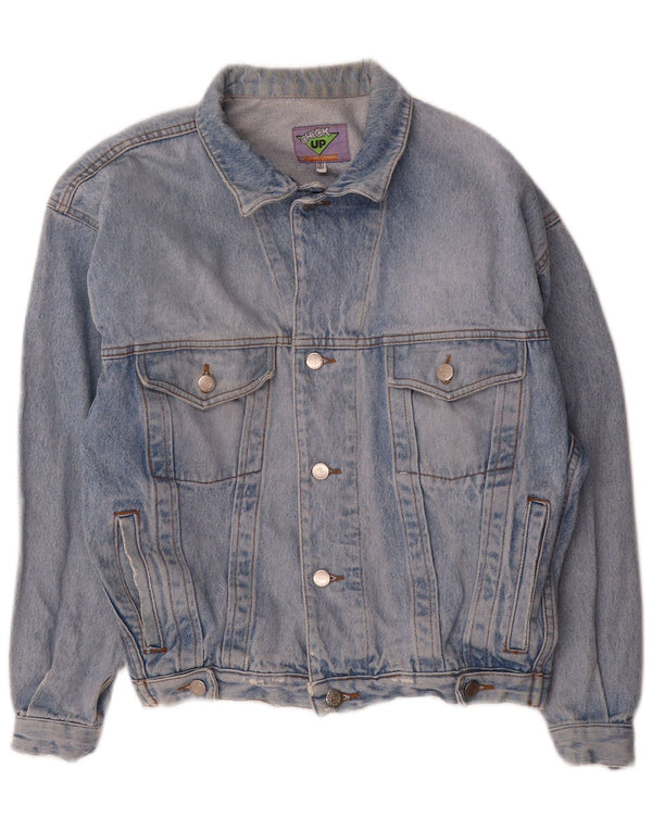 vintage Mens Loose Fit Denim Jacket UK 36 Petit Bleu