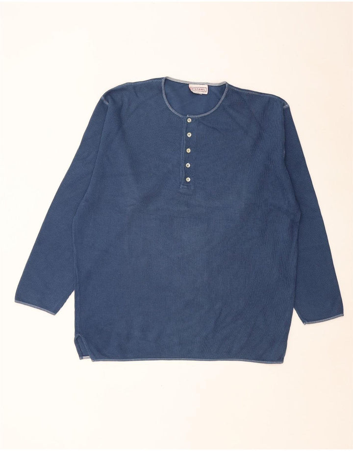 Stefanel Pull col rond pour homme en coton bleu marine Taille L