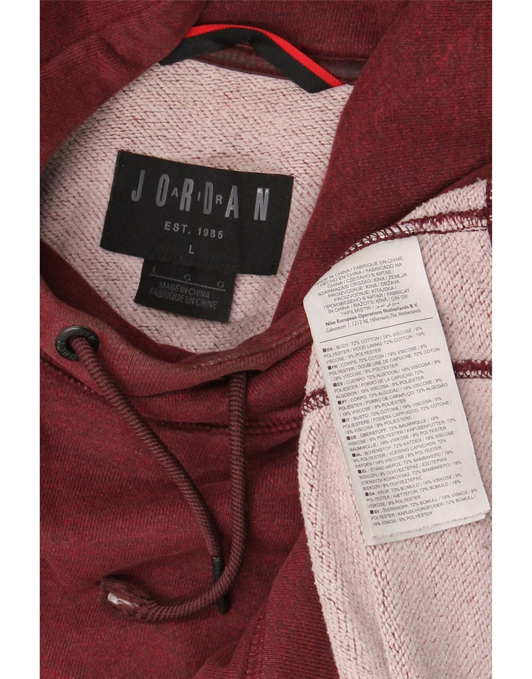 JORDAN Pull à capuche pour homme en coton marron grand