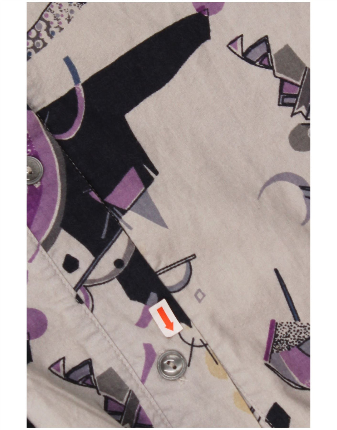 VINTAGE Femmes Taille Haute A-Line Jupe W32 Grand Gris Géométrique