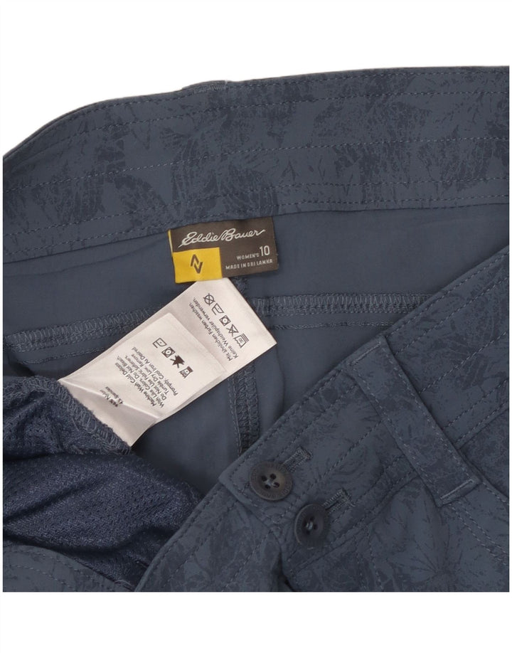 Eddie Bauer Short cargo pour femme US 10 Large W32 Bleu Floral Nylon