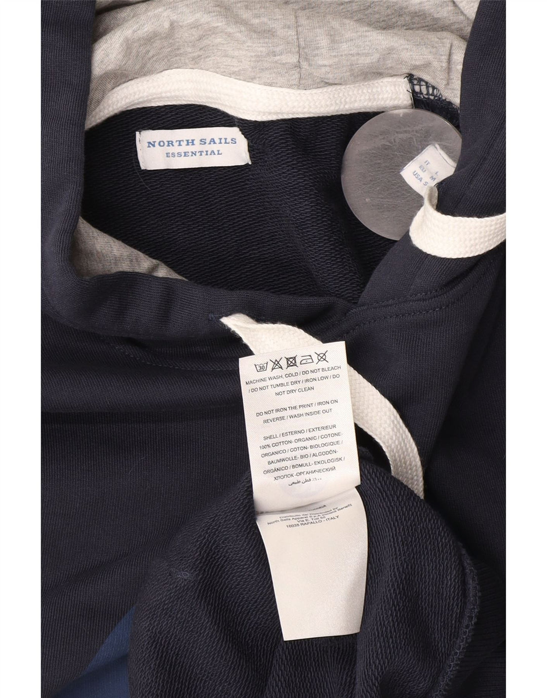 North Sails Pull à Capuche Graphique Homme Bleu Marine Moyen Coton