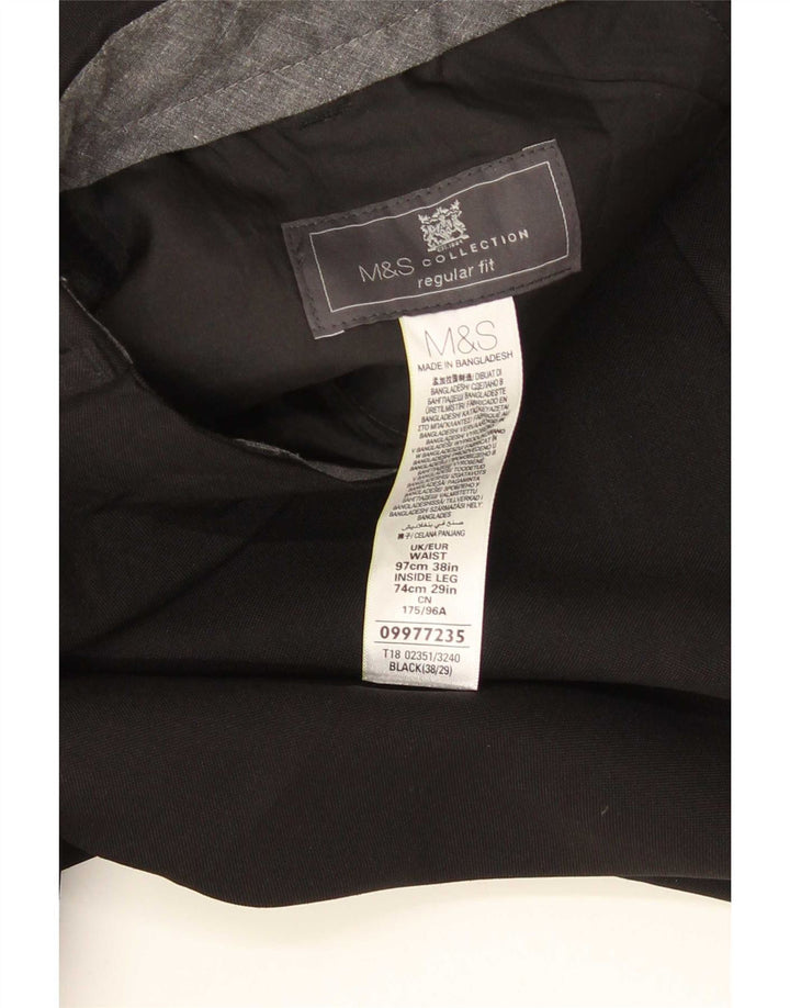 Marks & Spencer Pantalon de costume coupe classique pour femme W38 L29 Noir Polyester
