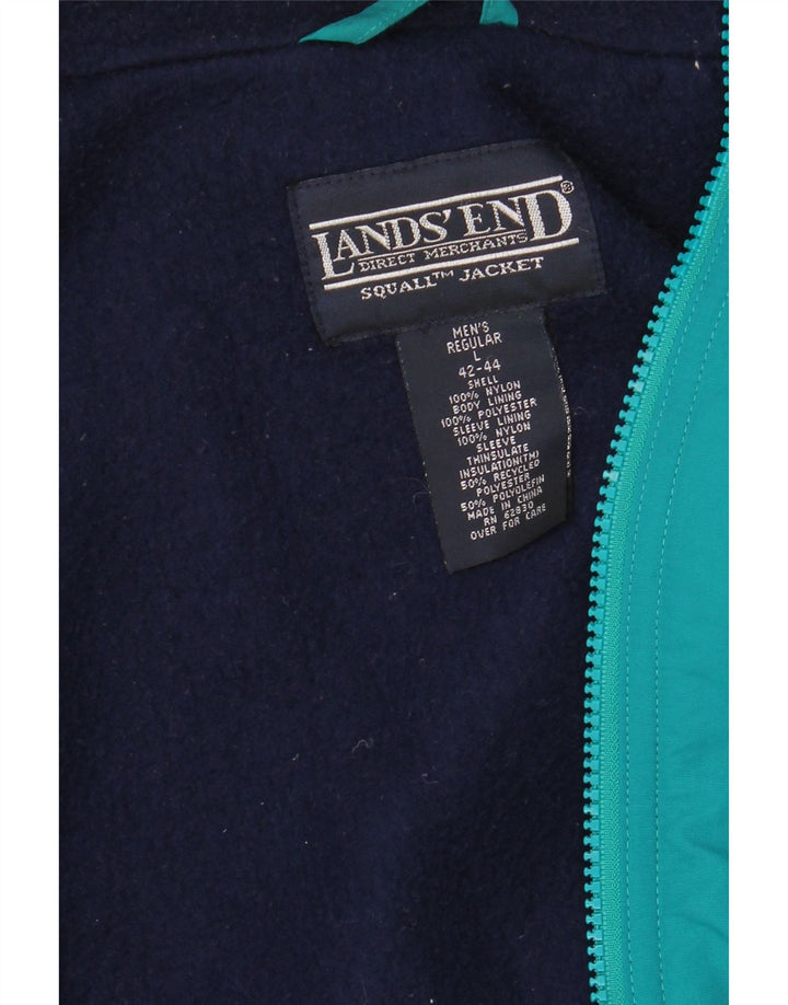 LANDS END Veste coupe-vent pour homme UK 42/44 Grand nylon vert