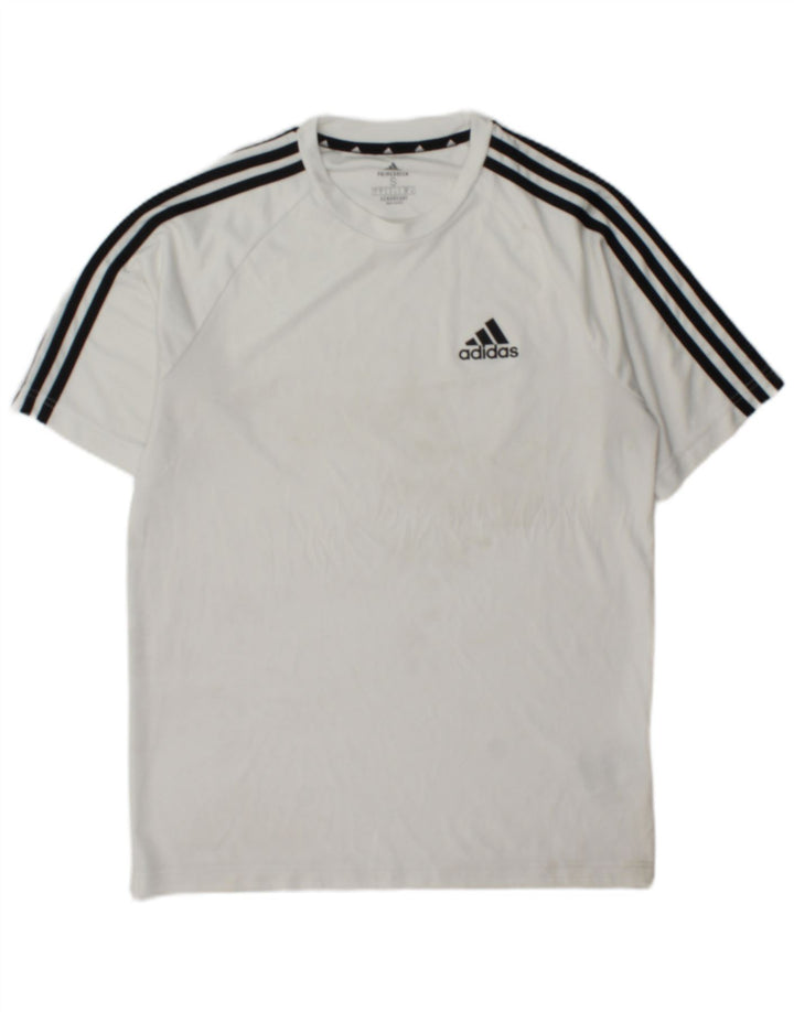 Adidas Hommes Aeroready T-Shirt Haut Petit Blanc Colorblock Polyester