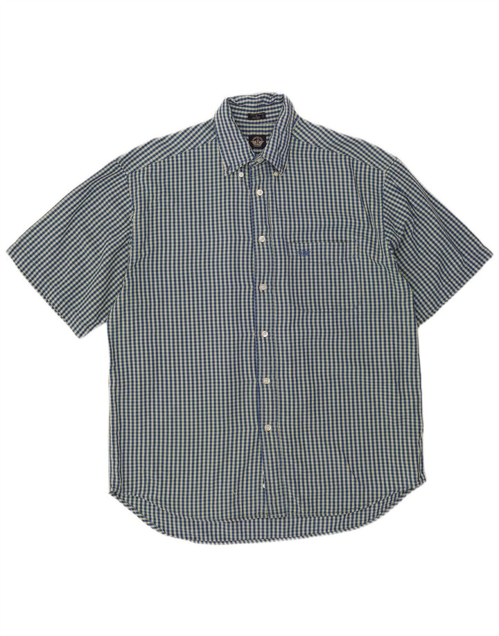 Dockers Chemise à Manches Courtes Homme Bleu Moyen Vichy Coton