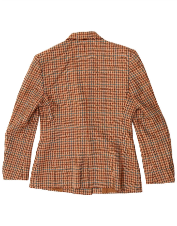 Veste Blazer Double Boutonnage Femme Vintage IT 42 Pied De Poule Brun Moyen