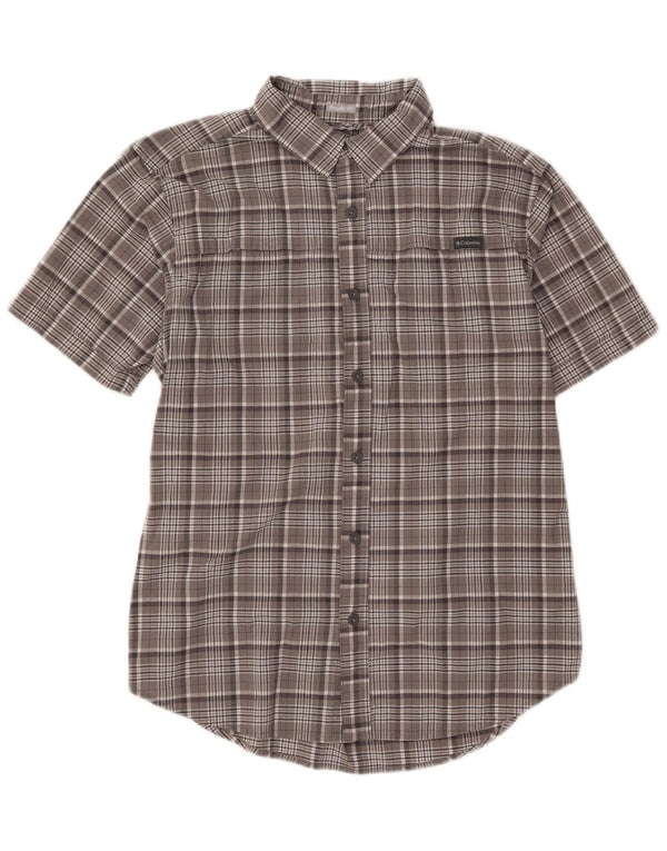 Columbia Chemise à Manches Courtes Homme Gris Moyen Check Cotton