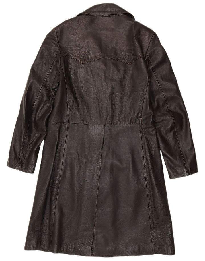 VINTAGE Manteau en cuir pour homme IT 50 Grand cuir marron