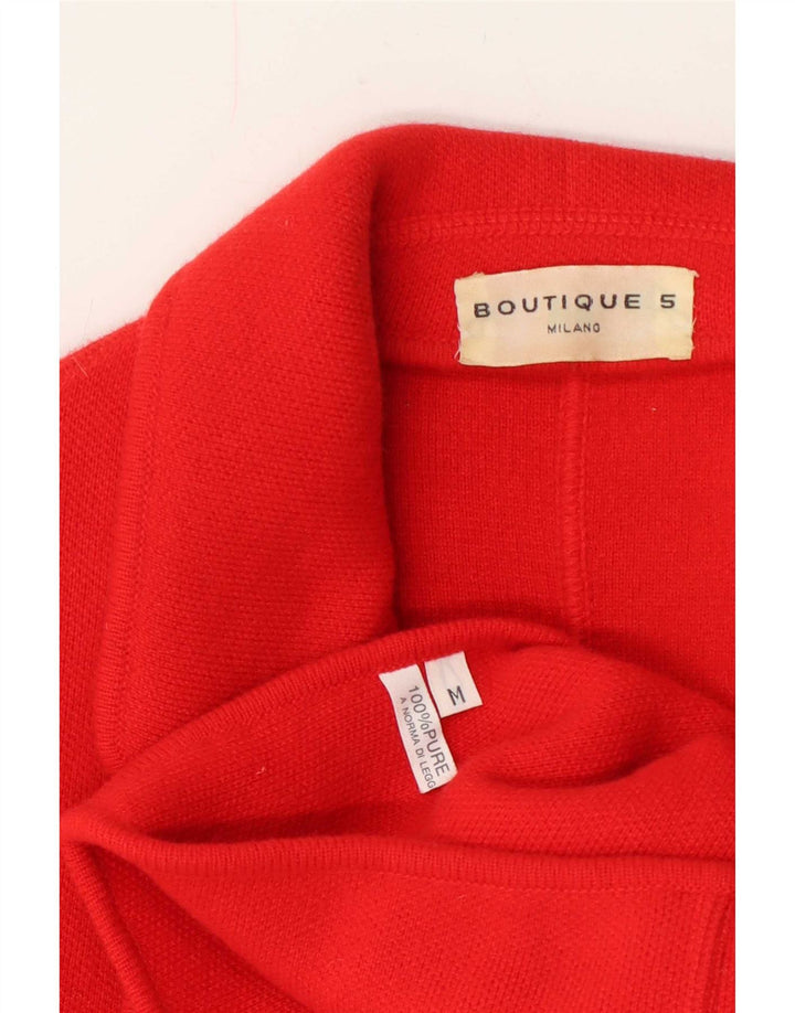 vintage Femme Tricot 2 Bouton Blazer Veste UK 14 Cachemire Rouge Moyen