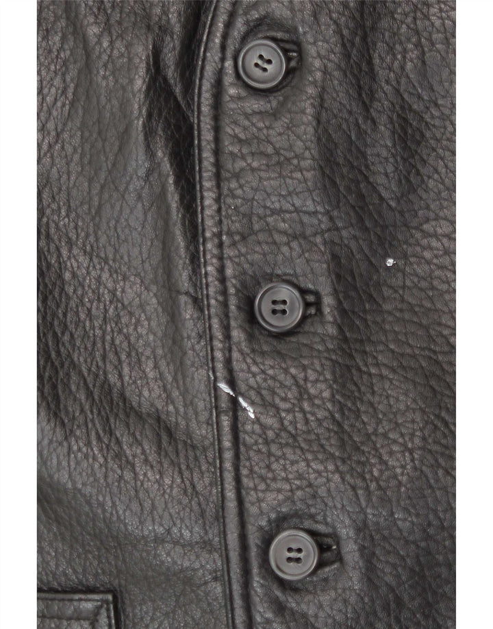gilet en cuir homme vintage IT 52 Grand Noir