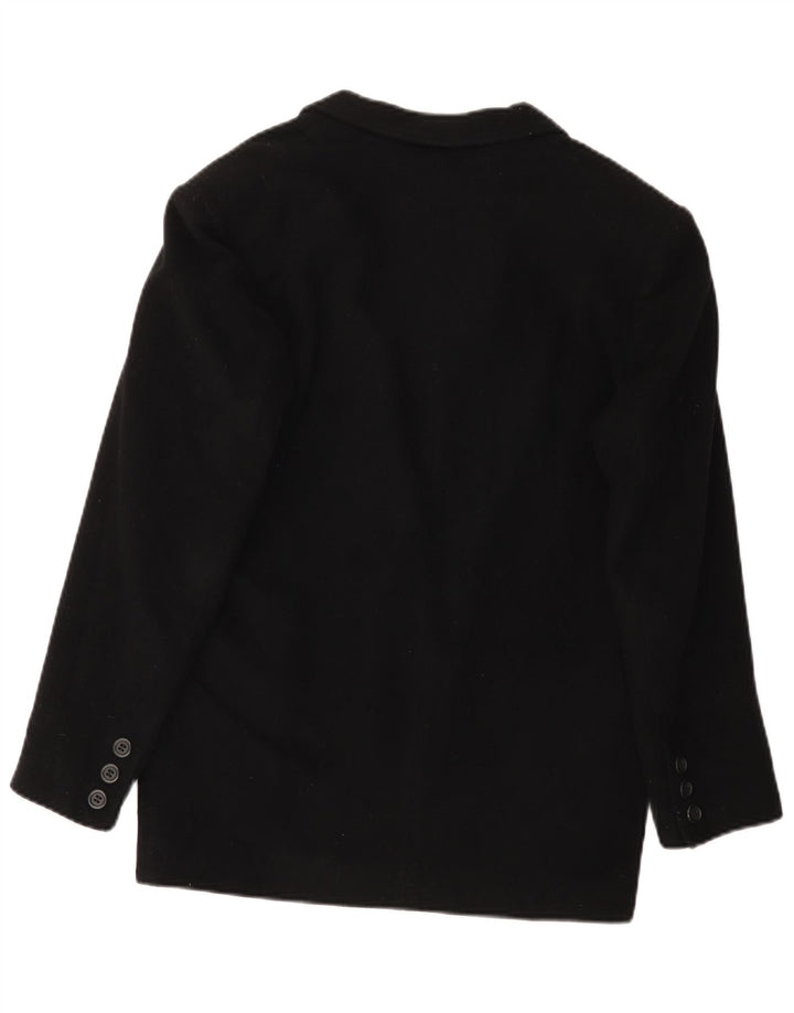 Benetton Veste Blazer 3 Boutons Femme IT 42 Laine Noir Moyen
