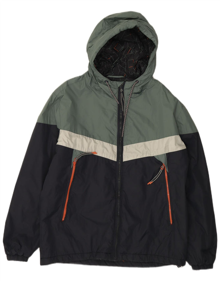 PEPE JEANS Veste coupe-vent à capuche pour homme UK 42 XL Bleu marine Colourblock