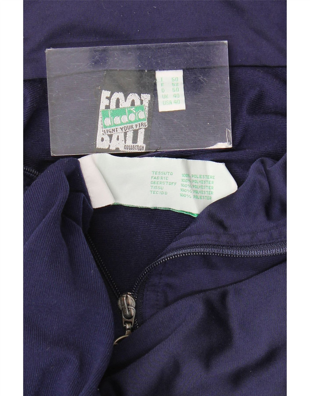 Diadora Veste de survêtement graphique pour hommes UK 40 Bleu marine moyen Polyester
