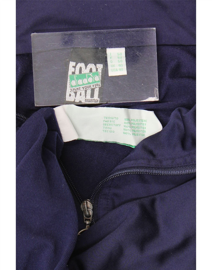 Diadora Veste de survêtement graphique pour hommes UK 40 Bleu marine moyen Polyester