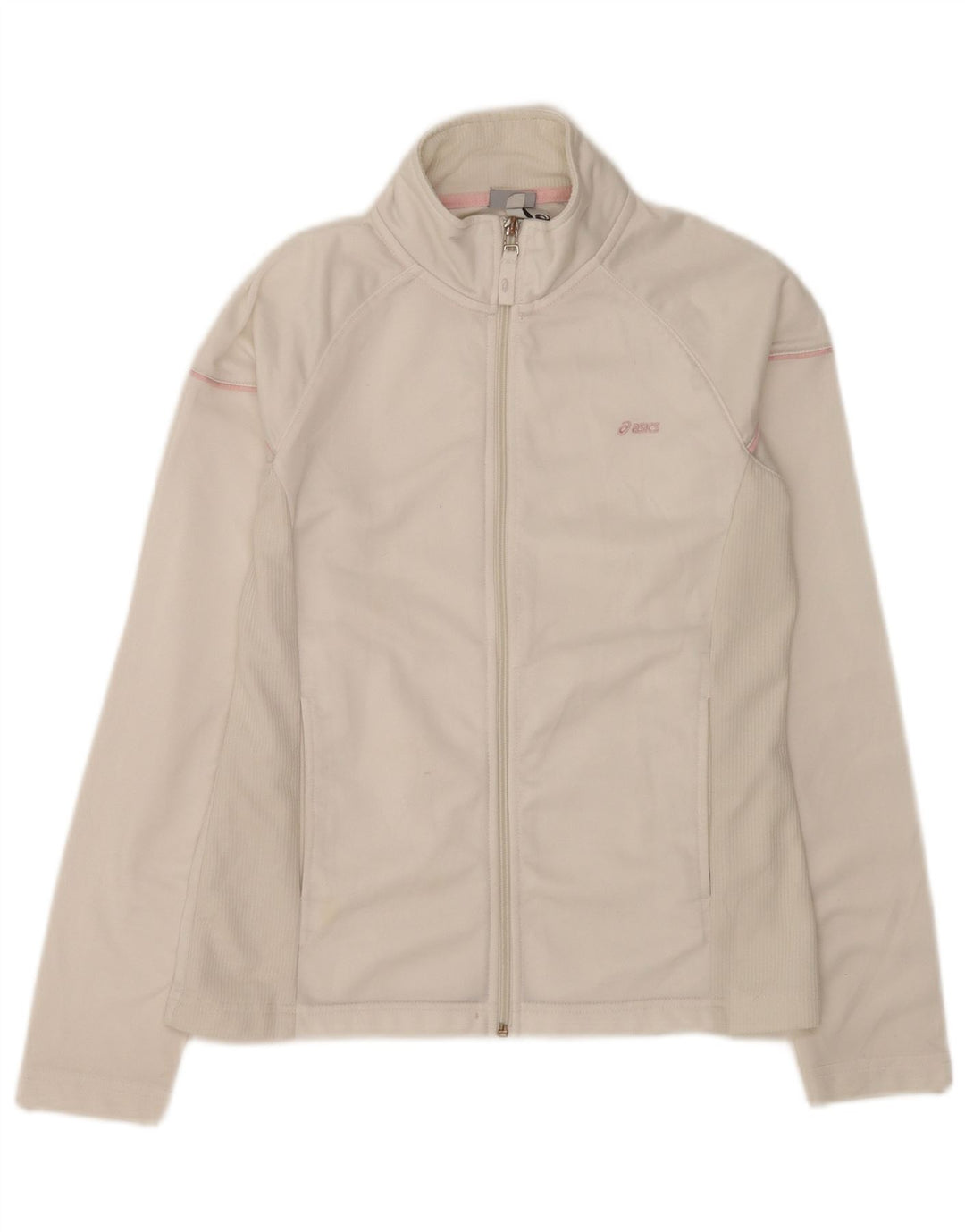 Asics Veste de survêtement pour femme UK 12 Medium Blanc Polyester
