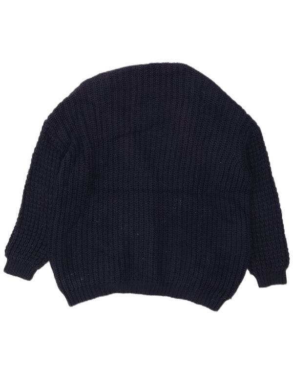 Topshop Cardigan surdimensionné pour femme UK 10 Petit Bleu Marine Acrylique